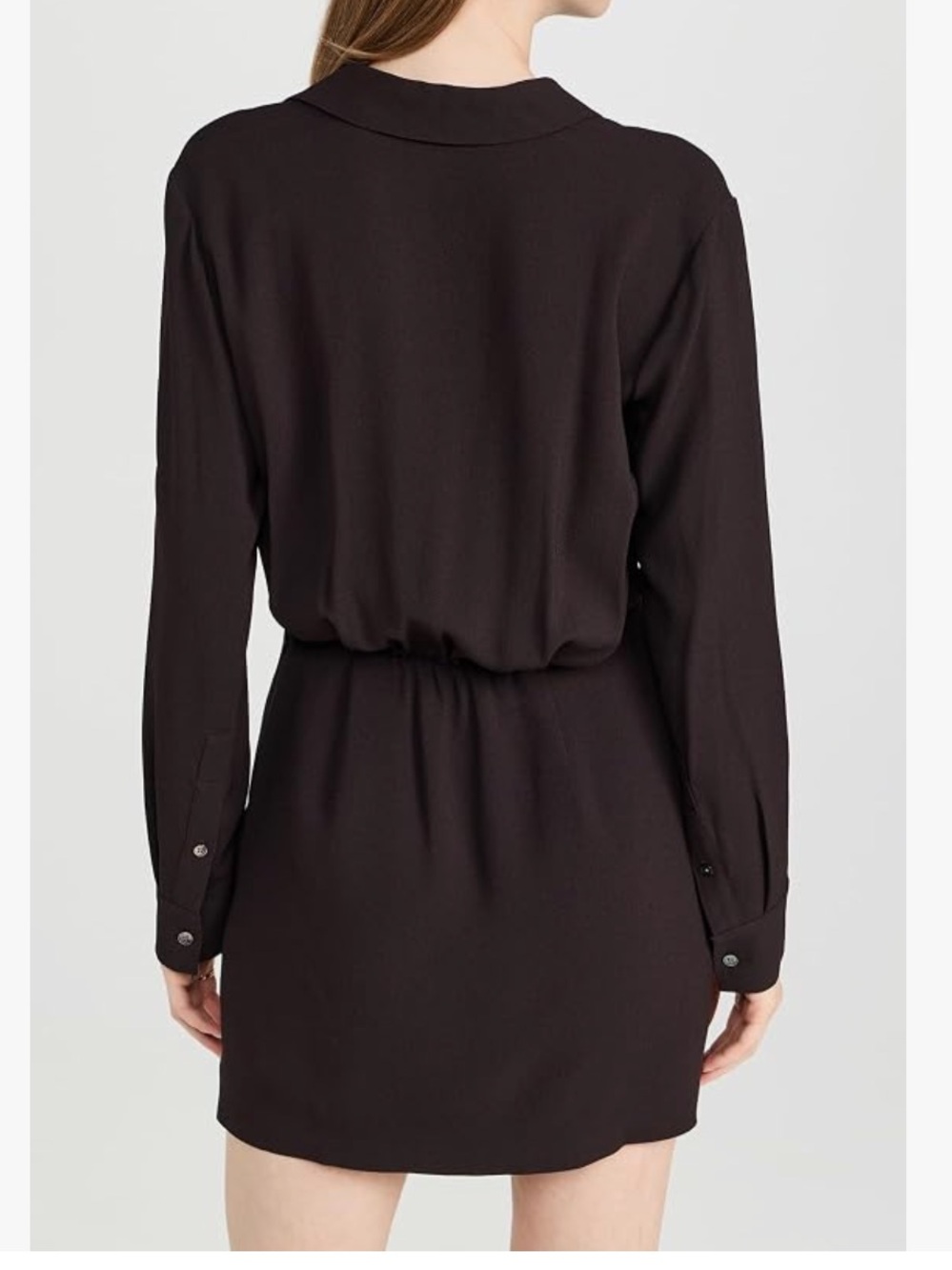 Theory The Good Collection Rosina Long-Sleeve Shirt Dress in Mink - Picture 3 of 8